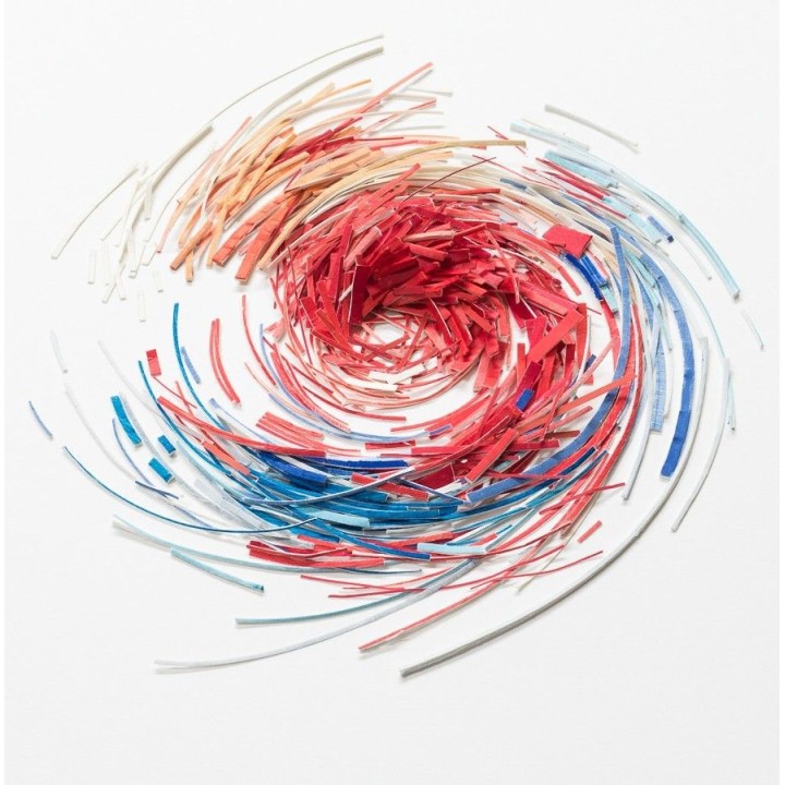 "Twister" 40x30 (color1) | 3D Papierobjekt von Gabriele Mierzwa