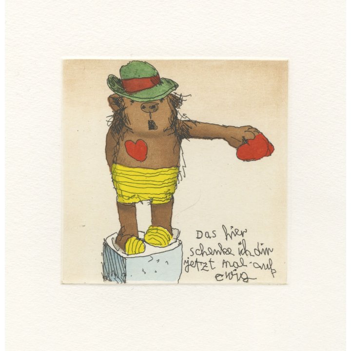 Janosch "Das hier schenke ich dir jetzt mal auf ewig" Original Kunst