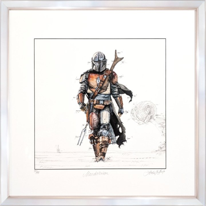 Leslie G. Hunt "Mandalorian" (Star Wars) im Rahmen Alu-Matt