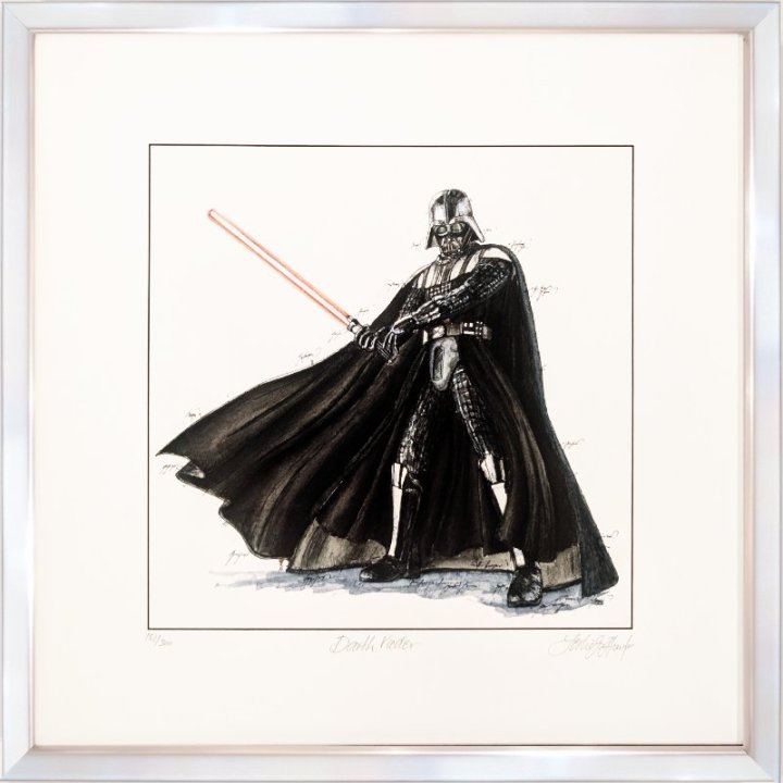 Darth Vader vom Künstler Leslie G. Hunt im Rahmen Alu seidenmatt