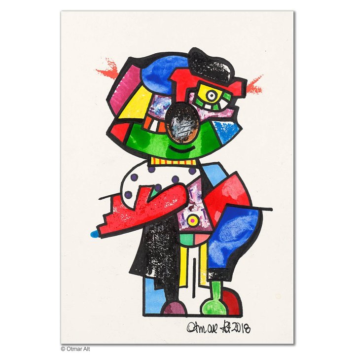 Otmar Alt Unikat auf Papier handgemalt und handsigniertes Original