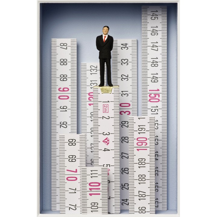 Volker Kühn "Maßstäbe setzen!" | Original 3D-Bild inkl. Rahmen - Bild 1