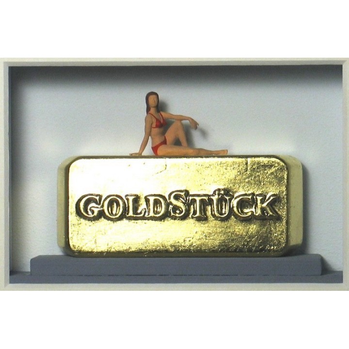Volker Kühn "Goldstück" | Original 3D-Objekt inkl. Rahmen - Bild 2