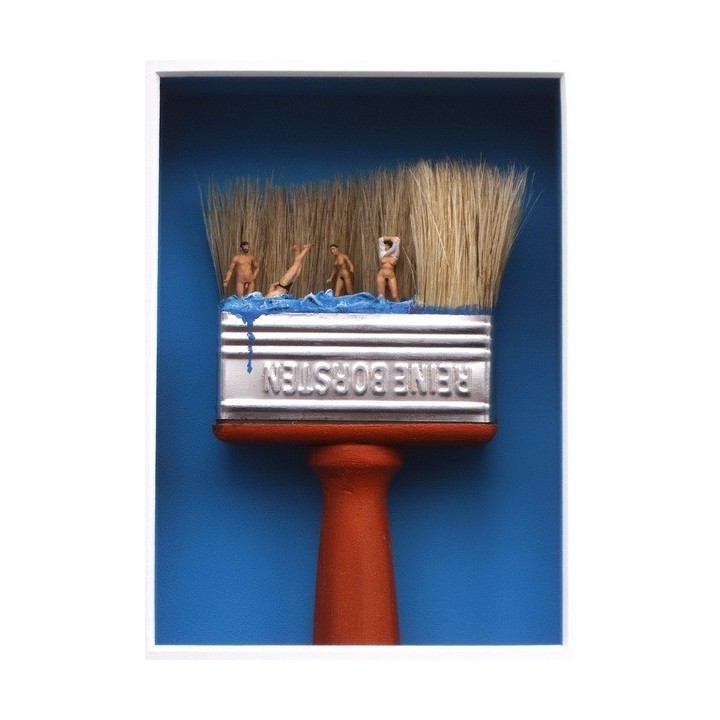 Volker Kühn "Im Schilf" | Original 3D-Bild inkl. Rahmen - Bild 1