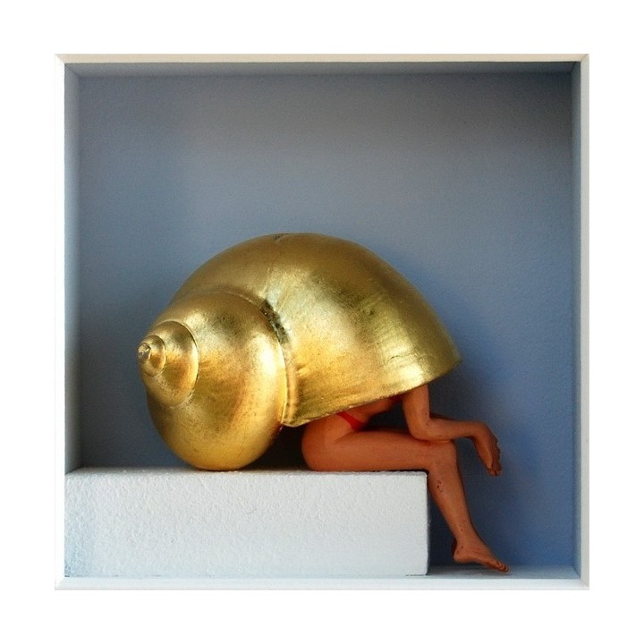 Volker Kühn "Kleine Ruhezone" | Original 3D-Bild inkl. Rahmen - Bild 1