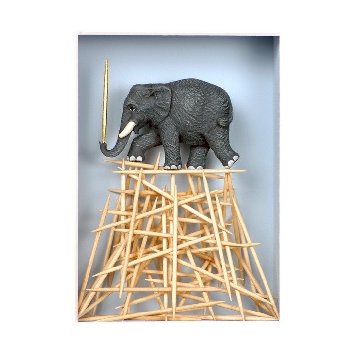 Volker Kühn "Immer schön vorsichtig" | Original 3D-Bild inkl. Rahmen - Bild 1