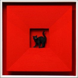 Volker Kühn "Cat in Red" | 3D-Objekt inkl. Rahmen - Bild 1