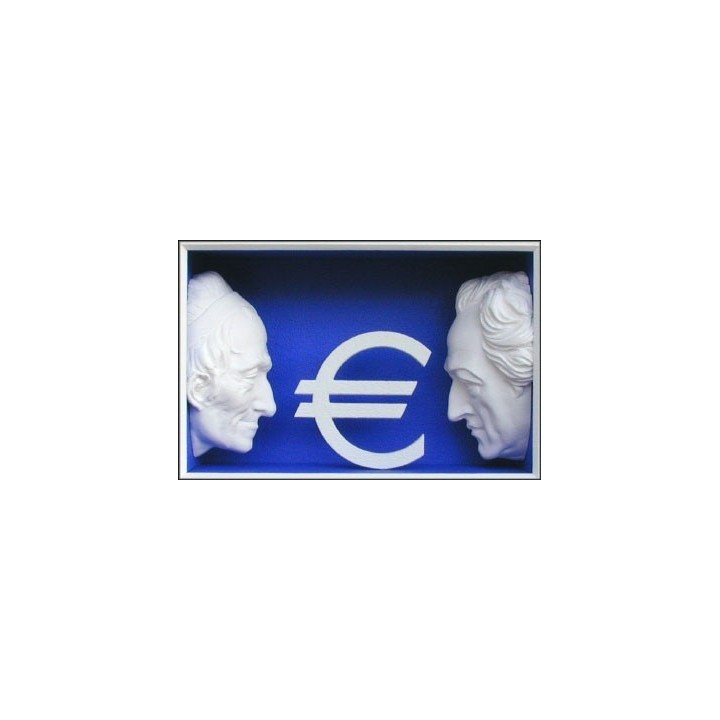 Volker Kühn "Drei große Europäer" | 3D-Objekt inkl. Rahmen - Bild 1