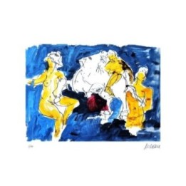 Pegasus mit Nymphen | handsigniertes Original - Bild 1