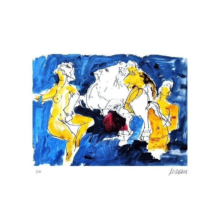 Pegasus mit Nymphen | handsigniertes Original - Bild 1