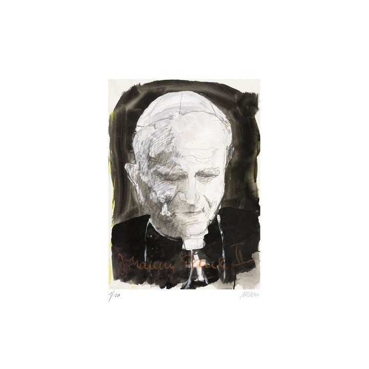 Johannes Paul II | handsigniertes Original - Bild 1
