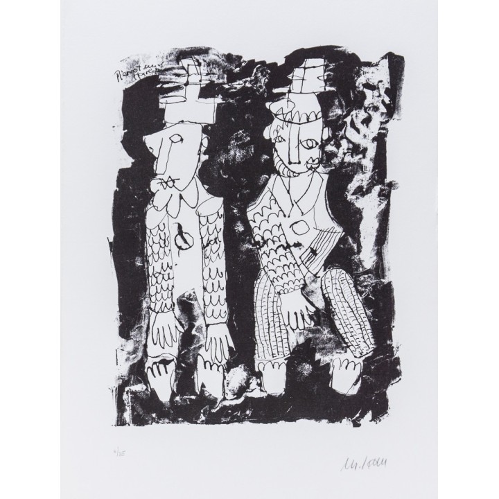 Pierrot und Harlekin | handsigniertes Original - Bild 1