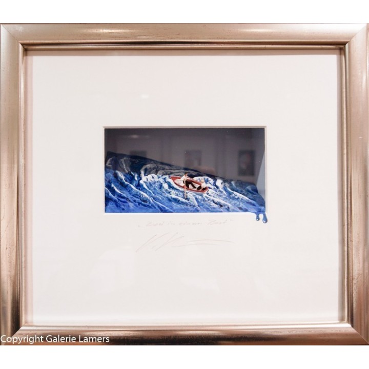Volker Kühn "Zwei in einem Boot" Original Bild