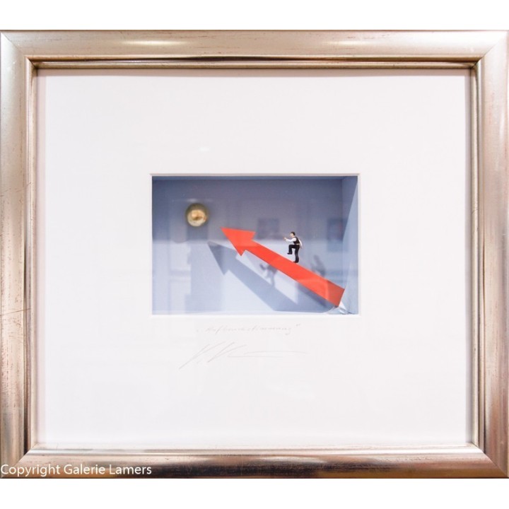 Volker Kühn "Aufbruchstimmung" Original 3D-Objekt im Rahmen