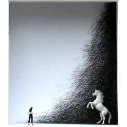 Volker Kühn "In the Black Corner" | Original 3D-Bild inkl. Rahmen - Bild 1