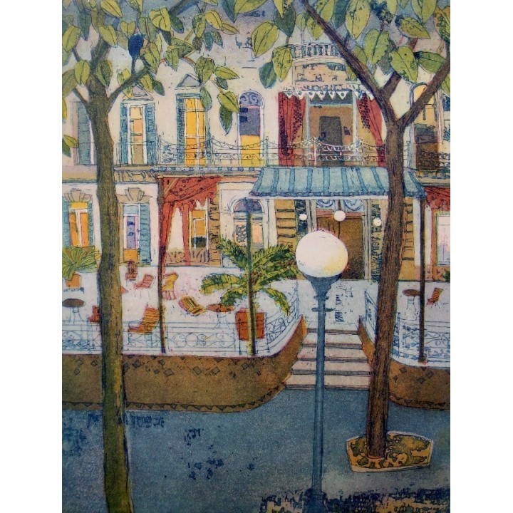 Original Jutta Votteler Radierung "Kaffeehaus" kaufen