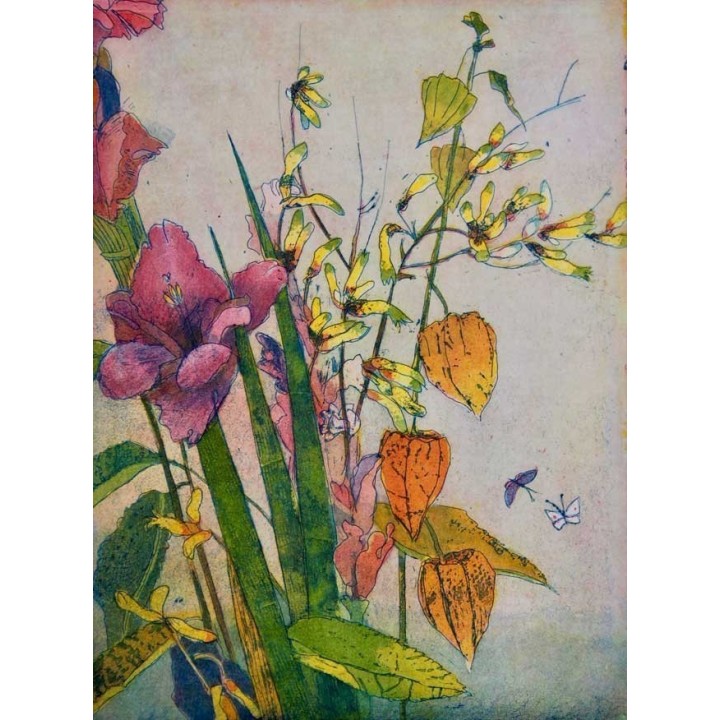 Jutta Votteler Original Radierung "Bouquet de Fleurs" Kunst günstig kaufen