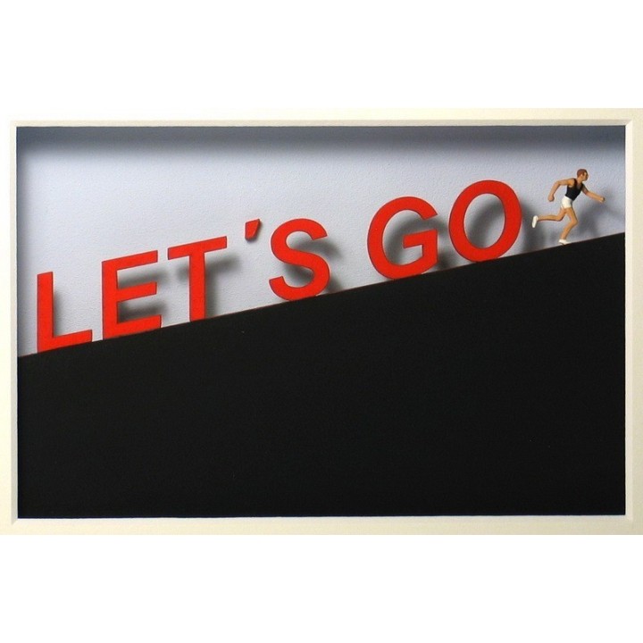 Volker Kühn "Let's Go!" | Original 3D-Bild inkl. Rahmen - Bild 1